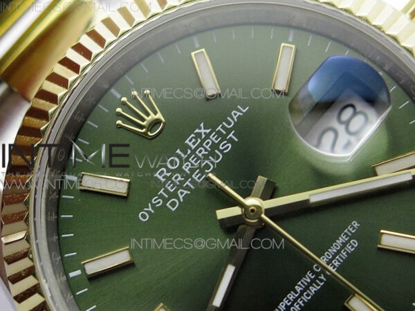 Datejust 36mm 116231 SS/YG BP 1:1 Best Edition Green Dial Stick Markers On SS/YG Oyster Bracelet A2824 - Image 8