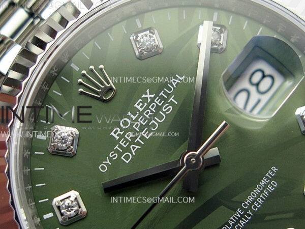 DateJust 36 SS 126234 VSF 1:1 Best Edition 904L Steel Green Leaf Dial Diamonds Markers on Jubilee Bracelet VS3235 - Image 8