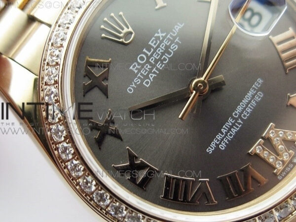 Datejust 31mm 278275 RG Dia Bezel BP Best Edition Gray Roman Markers Dial @6 Dia on RG President Bracelet - Image 8