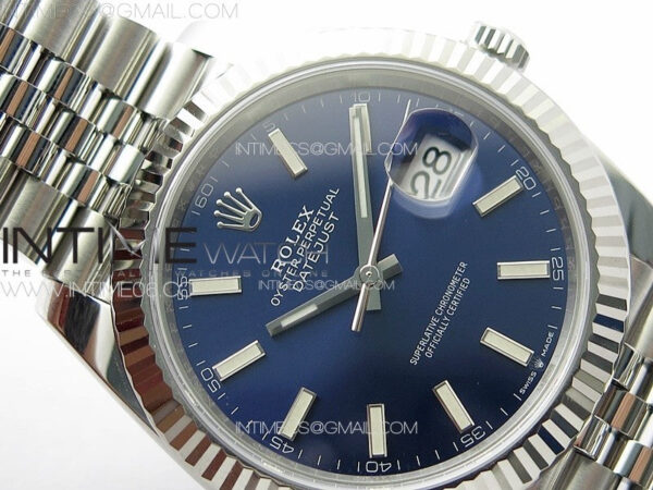 DateJust 41 126334 Clean 1:1 Best Edition 904L Steel Blue Stick Dial on Jubilee Bracelet VR3235 - Image 8