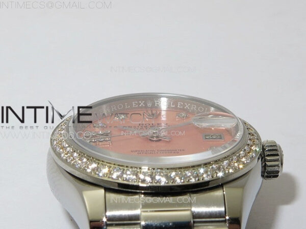 Datejust 28mm 279179 SS/Crystals APSF Best Edition Pink Dial Stars Crystals Markers on SS President Bracelet NH05 - Image 8