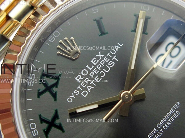 DateJust 36 SS 126231 904L SS/RG VSF 1:1 Best Edition Gray Dial Roman Markers on Jubilee Bracelet VS3235 - Image 8
