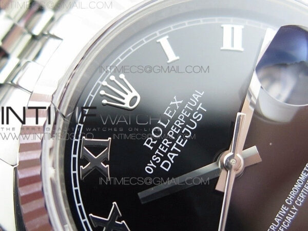 DateJust 36 116234 SS V2 904L ARF 1:1 Best Edition Black Dial Roman Markers on 904L SS Jubilee Bracelet SH3135 - Image 8