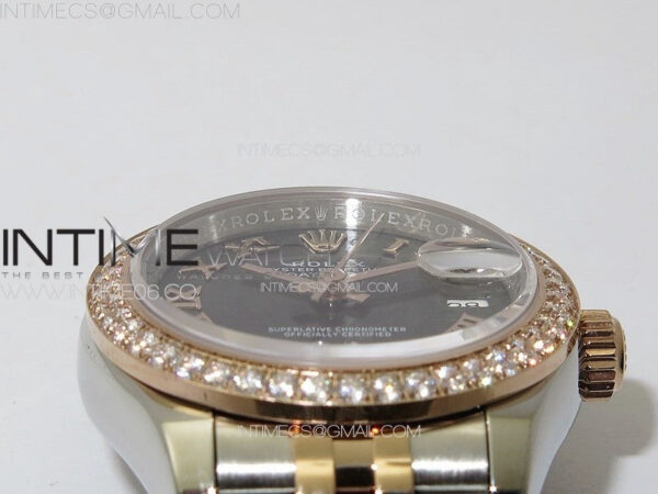 Datejust 28mm 279179 SS/RG APSF Best Edition Gray Dial Roman Markers on SS/RG Jubilee Bracelet NH05 - Image 8