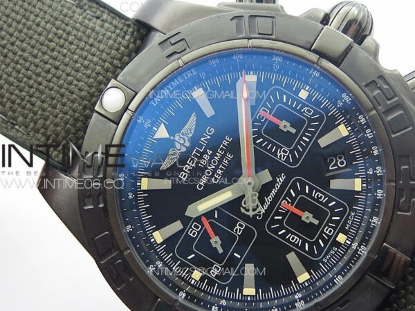 CHRONOMAT 44MM BLACKSTEEL V9F 1:1 SPECIAL EDITION BLACK DIAL ON BLACK RUBBER STRAP - Image 8