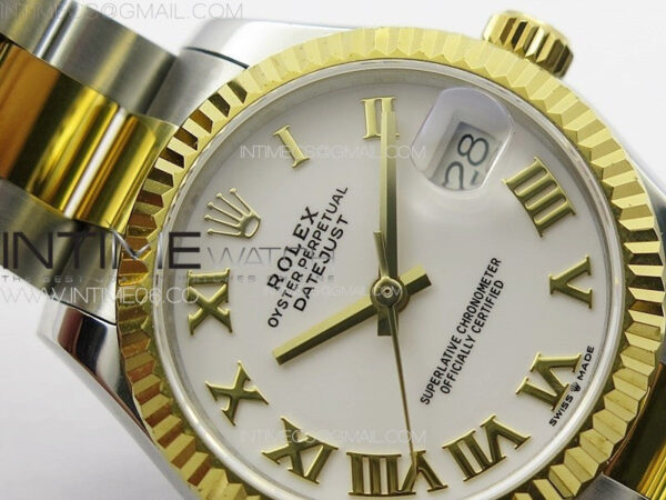 DateJust 31mm 178271 SS/YG APSF Best Edition White Dial Roman Markers on Oyster Bracelet A2824 - Image 8