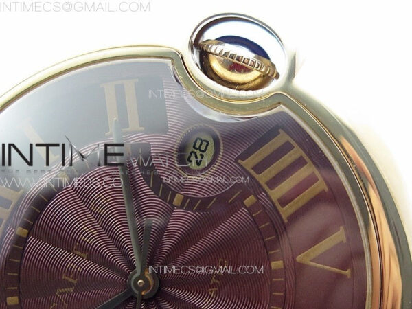 Ballon Bleu 42mm RG K3F 1:1 Best Edition Brown Texture Dial on Brown Leather Strap A2824 - Image 8