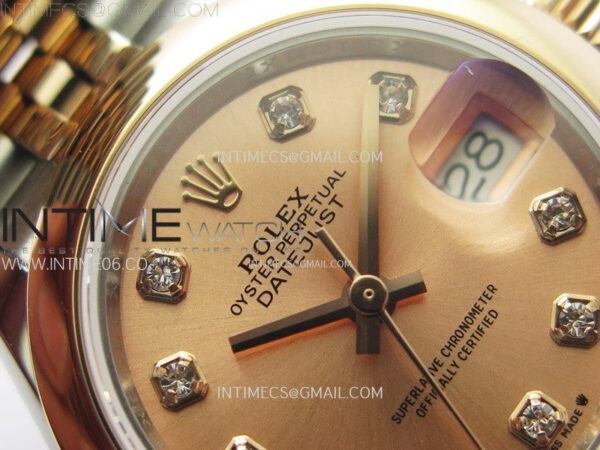 Datejust 28mm 279171 Smooth Bezel SS/RG APSF Best Edition RG Dial Crystals Markers on SS Jubilee Bracelet NH05 - Image 8