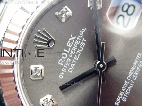 Datejust 31mm 278275 SS BP Best Edition Gray Crystals Markers Dial on SS President Bracelet - Image 8