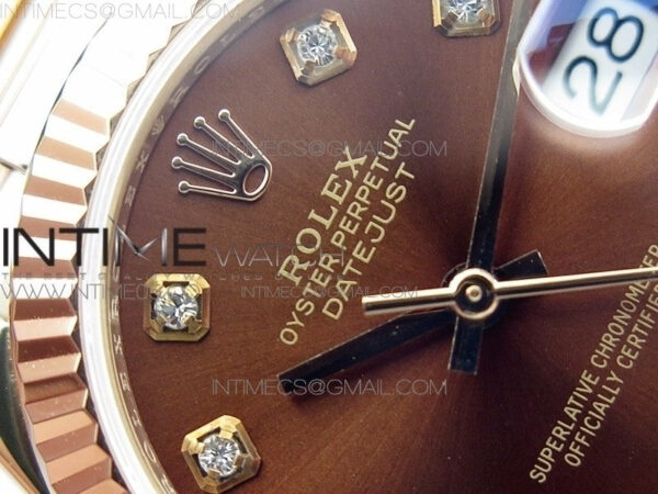 Datejust 31mm 278275 RG BP Best Edition Brown Crystal Markers Dial on RG President Bracelet - Image 8