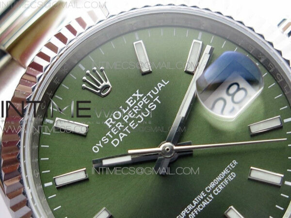 Datejust 36mm 116231 SS BP 1:1 Best Edition Green Dial Stick Markers On SS Oyster Bracelet A2824 - Image 8