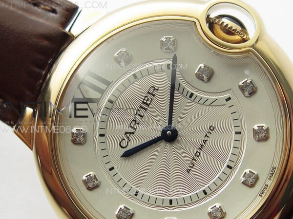 Ballon Bleu 36mm RG K3F 1:1 Best Edition White Textured Dia Markers Dial On Black Leather Strap A076 - Image 8