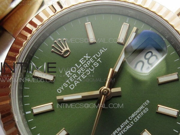 Datejust 36mm 116231 SS/RG BP 1:1 Best Edition Green Dial Stick Markers On SS/RG Oyster Bracelet A2824 - Image 8