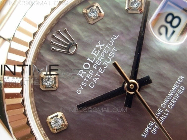 Datejust 31mm 278275 RG BP Best Edition MOP Gray Crystal Markers Dial on RG President Bracelet - Image 9