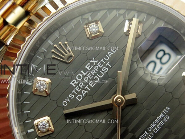 DateJust 36 SS 126231 904L SS/RG VSF 1:1 Best Edition Gray Fluted Dial Diamonds Markers on Jubilee Bracelet VS3235 - Image 8