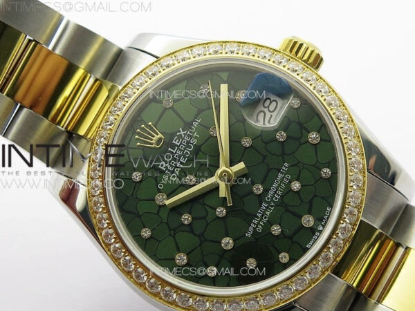 DateJust 31mm 72610 Crystals Bezel SS/YG APSF Best Edition Blue Flowers Crystals Dial on Oyster Bracelet A2824 - Image 8