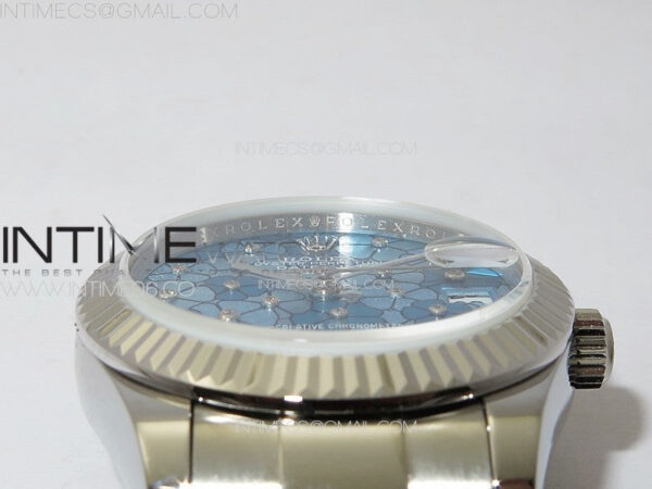 DateJust 31mm 278274 904L SS GMF Best Edition Blue Flowers Crystals Dial on 904L Oyster Bracelet A2824 - Image 8