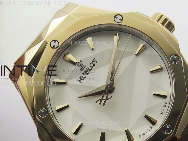 Classic Fusion Orlinski RG APSF 1:1 Best Edtion White Faceted Dial on White Rubber Strap A2892 - Image 8