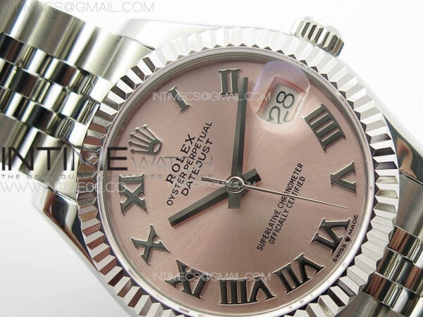 DateJust 31mm 178271 SS APSF Best Edition Pink Dial Roman Markers on Jubilee Bracelet A2824 - Image 7