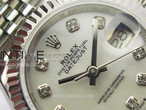 Datejust 28mm 279179 SS APSF Best Edition White MOP Dial Crystals Markers on SS Jubilee Bracelet NH05 - Image 8