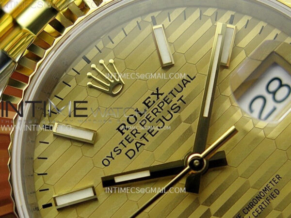 DateJust 36 SS 126233 904L SS/YG VSF 1:1 Best Edition Gold Fluted Dial Sticks Markers on Jubilee Bracelet VS3235 - Image 8