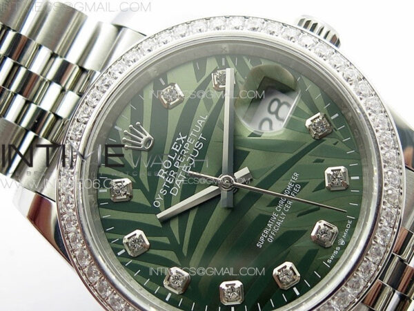 DateJust 36 SS 126233 Diamonds Bezel JDF 1:1 Best Edition New Green Dial on Jubilee SS Bracelet - Image 8