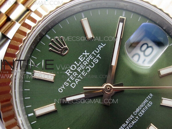 Datejust 36mm 116231 SS/RG BP 1:1 Best Edition Green Dial Stick Markers On SS/RG Jubilee Bracelet A2824 - Image 8
