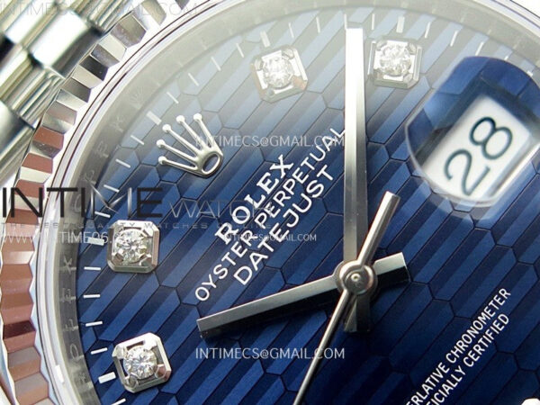DateJust 36 SS 126234 VSF 1:1 Best Edition 904L Steel Blue Fluted Dial Diamonds Markers on Jubilee Bracelet VS3235 - Image 8