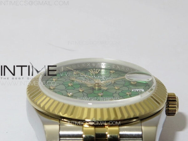 DateJust 31mm 278274 904L SS/YG GMF Best Edition Green Flowers Crystals Dial on 904L SS/YG Jubilee Bracelet A2824 - Image 8
