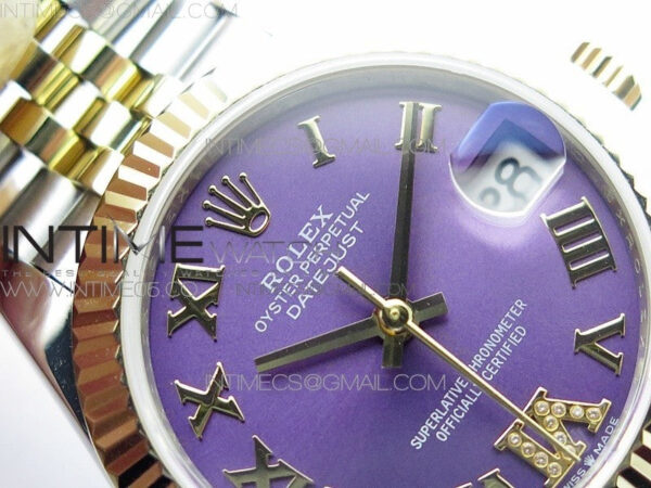 Datejust 31mm 278273 SS/YG BP Best Edition Purple Roman Markers Dial on SS/YG Jubilee Bracelet - Image 8