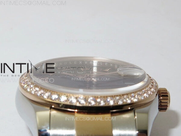 DateJust 31mm 72610 SS/Crystals Bezel APSF Best Edition Green Dial Roman Markers on Oyster Bracelet A2824 - Image 8