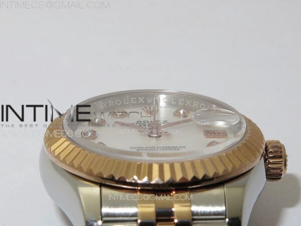 Datejust 28mm 279179 SS/RG APSF Best Edition White MOP Dial Crystals Markers on SS/RG Jubilee Bracelet NH05 - Image 8