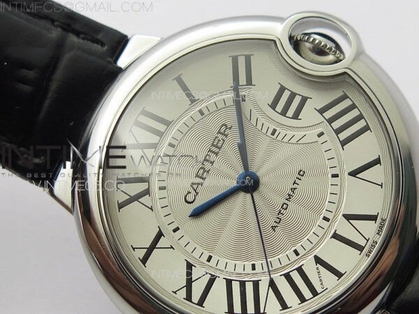 Ballon Bleu 36mm SS K3F 1:1 Best Edition White Textured Dial on Black Leather Strap A076 - Image 8