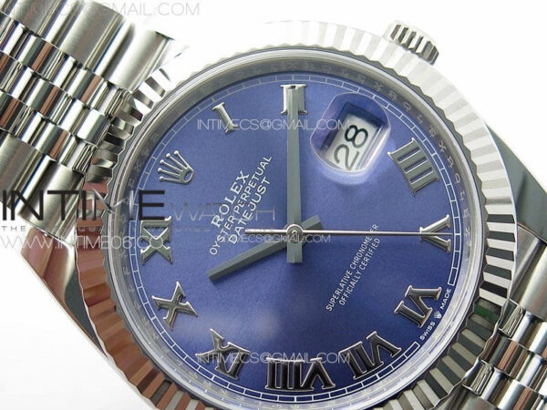 DateJust 41 126334 Clean 1:1 Best Edition 904L Steel Blue Roman Dial on Jubilee Bracelet VR3235 - Image 8