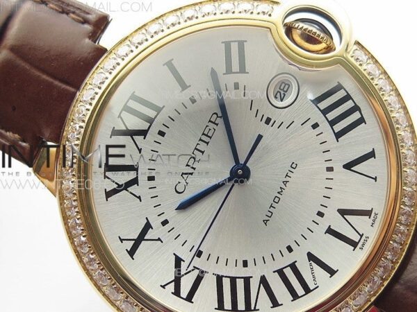 Ballon White 42mm Double Diamonds Bezel RG K3F 1:1 Best Edition White Texture Dial on Black Leather Strap A2824 - Image 8