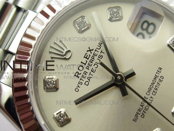 Datejust 31mm 278275 SS BP Best Edition Silver Crystals Markers Dial on RG President Bracelet - Image 8