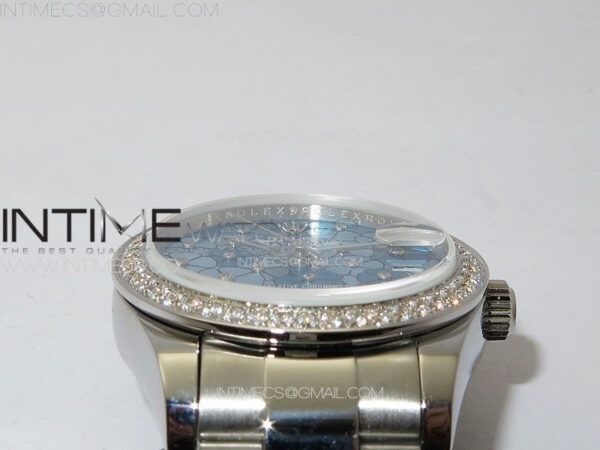 DateJust 31mm 278274 904L SS/Crystals Bezel GMF Best Edition Blue Flowers Crystals Dial on 904L Oyster Bracelet A2824 - Image 8