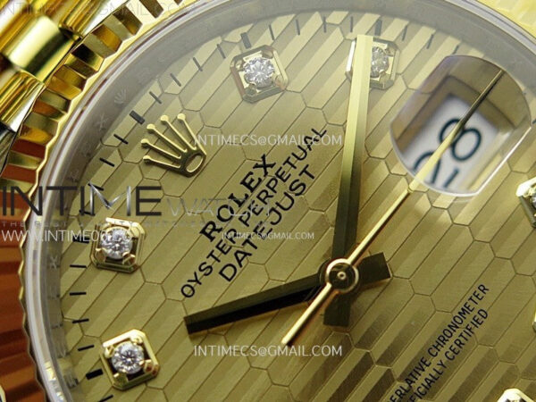 DateJust 36 SS 126233 904L SS/YG VSF 1:1 Best Edition Gold Fluted Dial Diamonds Markers on Jubilee Bracelet VS3235 - Image 8