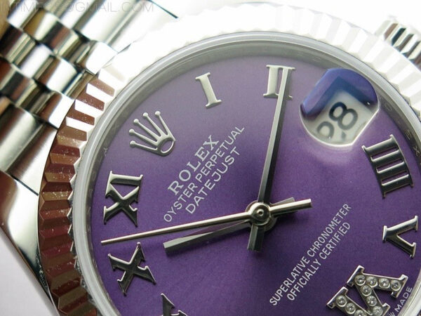 Datejust 31mm 278271 SS BP Best Edition Purple Roman Markers Dial on Jubilee Bracelet - Image 8