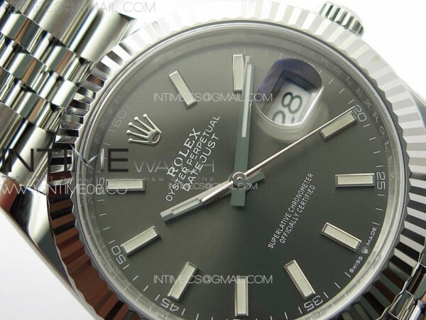 DateJust 41 126334 Clean 1:1 Best Edition 904L Steel Gray Stick Dial on Jubilee Bracelet VR3235 - Image 9