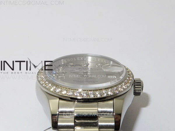 Datejust 28mm 279179 SS/Crystals APSF Best Edition Silver Dial Stars Crystals Markers on SS President Bracelet NH05 - Image 7