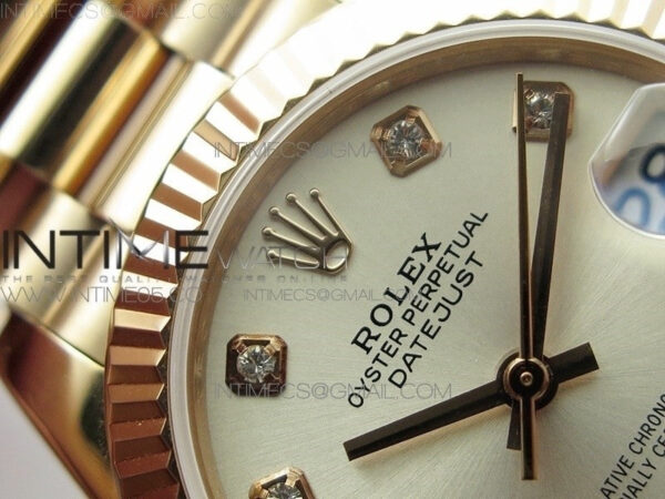 Datejust 31mm 278275 RG BP Best Edition Silver Crystals Markers Dial on RG President Bracelet - Image 7
