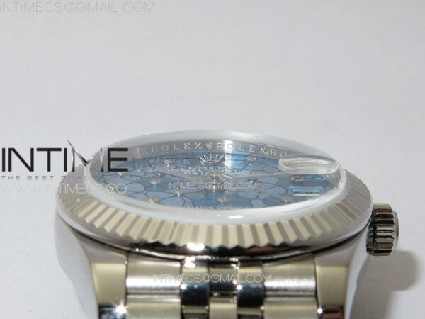 DateJust 31mm 278274 904L SS GMF Best Edition Blue Flowers Crystals Dial on 904L Jubilee Bracelet A2824 - Image 8