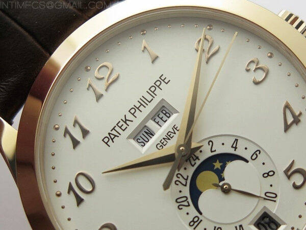 Annual Calendar Complications 5396 RG GRF Best Edition White dial Numbers Markers Blue Markers on Brown leather strap A324 - Image 8