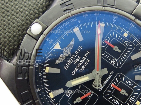 CHRONOMAT 44MM BLACKSTEEL V9F 1:1 SPECIAL EDITION BLACK DIAL ON BLACK RUBBER STRAP - Image 9