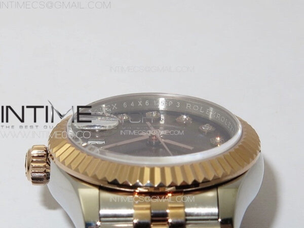 Datejust 28mm 279179 SS/RG APSF Best Edition Brown Dial Crystals Markers on SS/RG Jubilee Bracelet NH05 - Image 9