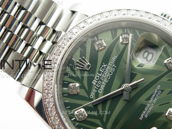 DateJust 36 SS 126233 Diamonds Bezel JDF 1:1 Best Edition New Green Dial on Jubilee SS Bracelet - Image 9