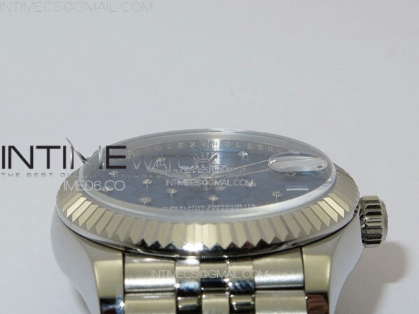 DateJust 31mm 72610 SS APSF Best Edition Blue Flowers Crystals Dial on Jubilee Bracelet A2824 - Image 9