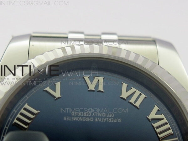 DateJust 36 SS 116234 ARF 1:1 Best Edition Blue dial Roman Markers on SS Jubilee Bracelet SA3135 - Image 9