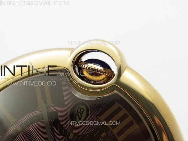 Ballon Bleu 42mm RG K3F 1:1 Best Edition Brown Texture Dial on Brown Leather Strap A2824 - Image 9
